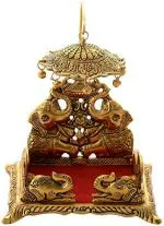 SP Handicrafts Gold Aluminum Nandi Gopal Saharan 18 cm (Pack of 1)