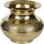NAVYAKSH Om Kalash Brass Pot Pooja Items Indian Lota Traditional Drinkware Water Pitcher Decorations