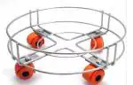KPT Stainless Steel Gas Trolly/LPG Cylinder Stand Trolley with Wheels | Gas Cylinder Trolley with Wheels (Silver)