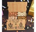 Future Works Diwali Dry Fruit Box (Empty Box) Reusable & Eco Friendly Wooden Gift Box With Storage Traditional Design. 20 x 12 x 8 cm; 349 Grams