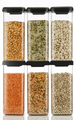 Qtrix Airtight Plastic Square Container Set For Kitchen Storage -1500ml Container Unbreakable & Air-Tight Design