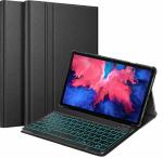 ProElite Keyboard case for Lenovo Tab P11/P11 Plus 11 inch (TB-J606F/J606X), Magnetic Detachable Wireless Bluetooth Keyboard Built-in 7-Colors Backlit, Black
