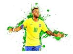 Divinedesigns Multicolor Vinyl Brazilian Player Neymar Sticker - 64 X 43 Cm