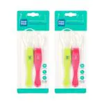 Mee Mee Blue/Green 3 in 1 Baby Weaning Spoon (Pack of 2)
