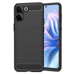 Coverage Silicone Rubber Hybrid Case Case Back Cover for Tecno CK6 / Camon 20 - Black