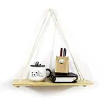 Vah White Wall Hanging Pine Wood Storage Shelves Jute Rope (Set Of 3)