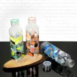 HELOVIA Printed Water Bottle for Fridge, for Home, Office, Gym & School Boy 1000 ml Bottle (Pack of 3, Plastic)