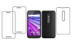 Vizio Moto G3 Transparent Tempered Glass Touch Sensitive and Anti-Shatter Screen Protector with Wet and Dry wipes 7.2 x 0.1 cm (1Back and 2 Front)