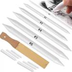 MILLENSIUM 12 PCS Blending Stumps and Tortillions Paper Art Blenders with Sandpaper Pencil Sharpener Pointer for Student Artist Charcoal Sketch Drawing Tools