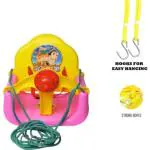 Maanit adjustable Baby swing for kids|girl|boy (Multicolor) with Safety harness indoor-outdoor used Baby Swings (Pink)