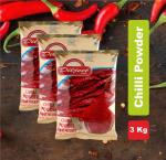 Diljeet Spices 3Kg Red Chilly Powder| Laal Mirchi Powder (1kg x3)- Mathania Special