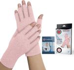 DOCTOR ARTHRITIS Open Fingers Compression Gloves Joint Pain Relief Finger Support Gym & Fitness Gloves (Pink)