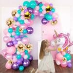 AMFIN Unicorn Balloon Decoration for Birthday / Unicorn Backdrop For Decoration / Balloons for Decoration / Pastel Decoration Balloon - Pack of 157