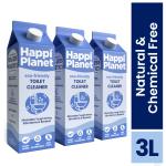 Happi Planet | Eco-Friendly Toilet Cleaner | 3 x 1000ml | Plant Based, Biodegradable, Non Toxic, Natural, Organic | Eliminates Tough Grime, Germs & Bacteria | No Toxic Fumes, Acid Free Formulation