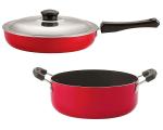 Nirlon 2 pcs of Red 3 Layer Non-stick Aluminium Coated Kitchenware Essential Combo Set