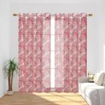BeautifulGhar Creations 274 cm (9 ft) Tissue Transparent Long Door Curtain (Pack Of 2) (Printed, Maroon)