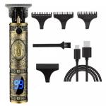 Fredene Professional buddha hair clipper upgraded V2.O LCD Display for haircut and shave Trimmer 120 min Runtime 3 Length Settings (Gold)