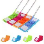 Creative Zone Wet and Dry Cleaning Flat Microfiber Floor Cleaning Mop with Steel Rod Long Handle Dry Mop-Spin Mop-stick Mop Twist Mop Long Extended Handle Wet Mop Poly Cotton Head Home Office Use Ladi Ma Marvanu Potu Mop Wiper