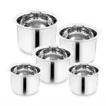 LIMETRO STEEL Stainless Steel Induction Tope (Set of 5)