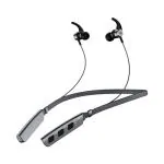 LAZYwindow Wireless Neckband Bluetooth Earphones | Built-In Mic & Magnetic Design | With Type-C Fast Charge & Bass Boost (Gray)