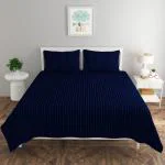 Purav Light Cotton Bedsheets for Double Bed King Size 90 x 100 Inch- Navy Blue
