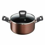 Tefal Super Cook Plus Non Stick Stew Pot with Lid, 24CM - G1034614 (Brown)
