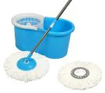 Esquire Elegant M Blue Microfiber 360 Degree Spin Bucket Mop Set with an additional Refill