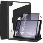 ProElite Cover for Samsung Galaxy A9 8.7 inch Cover Case, 360 Degree Rotatable Smart Flip Case Cover for Samsung Galaxy Tab A9 8.7 inch Transparent Back with S Pen Holder, Black