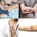 Temporary Tattoowala Maa Paa Black Designs Pack of 4 Temporary Tattoo Sticker For Men and Woman Temporary body Tattoo (2x4 Inch)