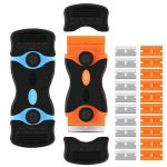 Hasthip Orange Plastic Multi-Purpose Cleaning Razor Scraper For Decals, Stickers, Labels With 20 Pcs Of Blades (Pack 2)