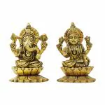 pujaNpujari Lakshmi Ganesh Idol Murti Brass - Laxmi Ganesh Statue for Pooja Room Home Mandir