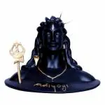 Avon Star Gallery Black Resin Adiyogi Shiv Shankar Murti For Pooja Mandir And Home Decor Idol