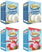 Dharmasut Vanilla, Strawberry Instant Ice Cream Mix Powder, 100 G Each (Combo Of 4)