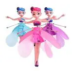 CRANE-LYNN TOYS Flying Barbie Fairy Doll Dancing Fairy Motion Sensor Magic Flying Fairy Baby Girl Kid Barbie Doll | Flying Fairy Princess Doll with Hand Sensor Control & LED Light