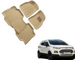WolkomHome Car Mats Luxury Floor 3D Mat Carpets Beige for Ecosport Old