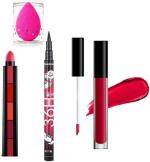 BINGEABLE...ENJOY THE DIFFERENCE 36H Eyeliner 5In1 Lipsticks Puff Long Lasting Liquid (Set Of 4)