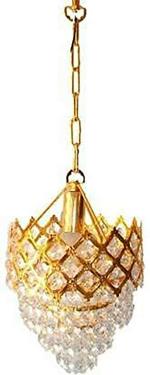 ALUCIFIC Gold Crystal Chandelier Jhoomer Ceiling Hanging Lamp