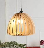 Prodezine Electric Corded LED Brown Propeller Ceiling Light Natural Finish