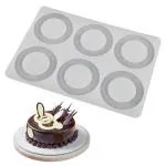 BAKEMO Silicone Garnishing Mold|Circle Pattern Silicone Chocolate Garnishing Mould (6 Cavity), Ring Shape Chocolate Garnishing Sheet for Chocolate and Cake Decoration Pack of 1