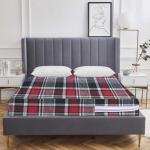 CheckMe Cotton Zippered Mattress Cover, Mattress Protector for King Size Bed (75x84x5 Inch), Multicolor