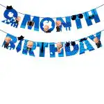 Zyozique Boss BabyTheme 9th Month Birthday Decorations Banner for Boy