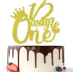 Zyozique 1/2 Way to One Cake Topper, Half Year Old, 6 Months, Happy 1/2 Bithday Decorations Gold Glitter