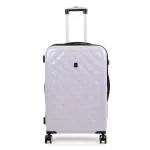 it luggage Fashionista Glossy- 16-1646A-08 Hardsided Expandable 8 Wheel Trolley Medium -Metallic Grey- 68 cm