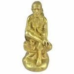 Prisha India Craft Diwali Gift Handmade Brass Statue of Sai Baba, 4.5 Inches