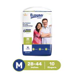 ELDURO Adult Diaper Tape Style (M) Medium 10 Count (For Men and Women) With Wetness Indicator
