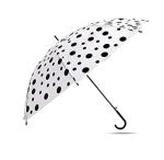 Zyronex Polka Dot Pattern Folding Umbrella for Kids and Adults for School College and Office Use For Women Men-Big Size Auto Open ,Waterproof Umbrella For Rain Protection, Long Stick Umbrella (PACK OF 1)