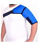 Kudize Shoulder Support Adjustable Neoprene Stretch Strap Wrap Belt Band Pads Gym Guard Brace Support Medical Posture Compression Shoulder Pad Blue (Left)