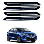 Oshotto (BP-02) Car Black Rubber Bumper Protector with Double Chrome line Compatible with Maruti Suzuki Baleno -(Set of 4 pcs)