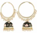 Gyaan Jewels Handmade Gold Plated Jhumki Earring Black (Women and Girls)