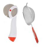 Blue Wonder Stainless Steel Apex Pizza Cutter With Stainless Steel Soup Strainer Juice and (Multicolour, Pack of 2)